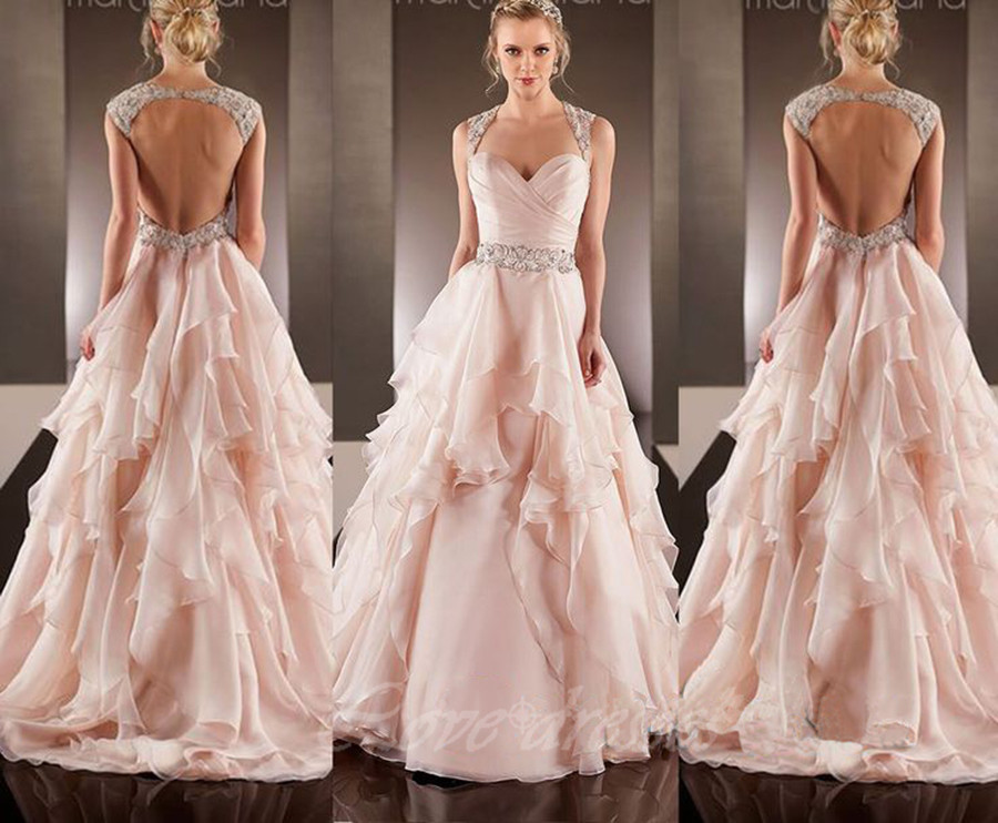 Sexy Long Prom Dress Hang A Neck Beaded Backless Sweetheart Collar